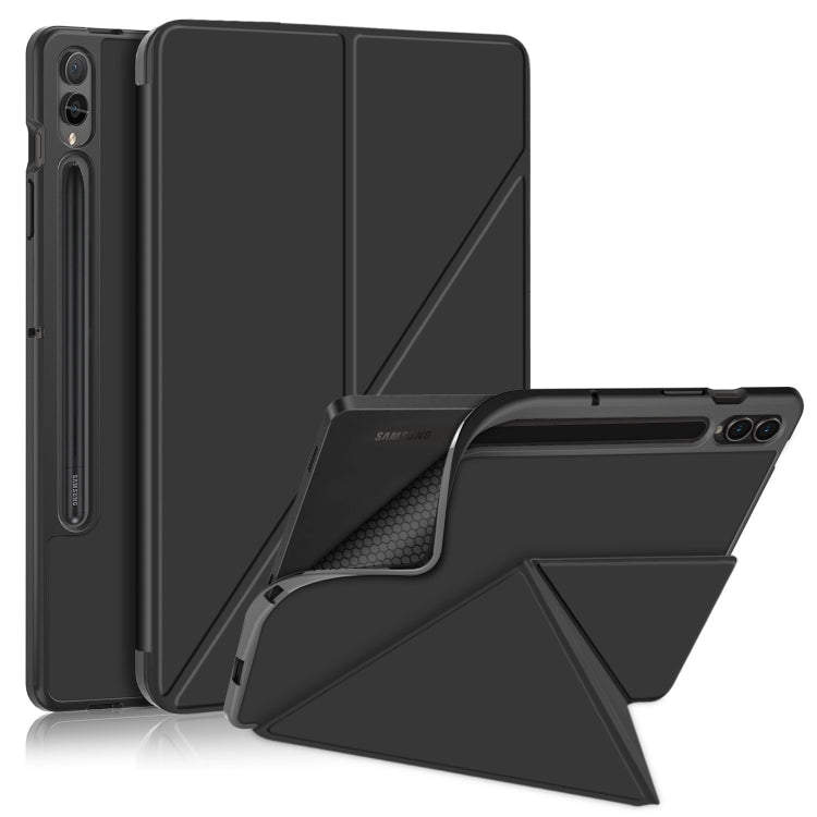 Cloth Texture Multi-folding Horizontal Flip Leather Tablet Case, For Samsung Galaxy Tab S9, For Samsung Galaxy Tab S9+