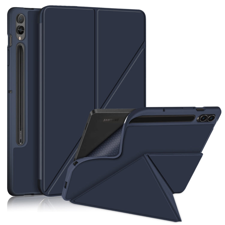 Cloth Texture Multi-folding Horizontal Flip Leather Tablet Case, For Samsung Galaxy Tab S9, For Samsung Galaxy Tab S9+