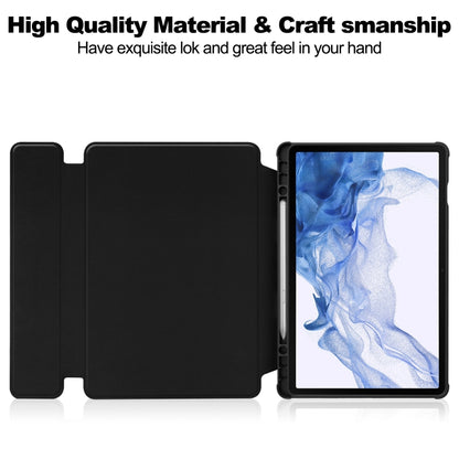 360 Rotation Transparent Smart Leather Case with Keyboard, For Samsung Galaxy Tab S9, For Samsung Galaxy Tab S9+