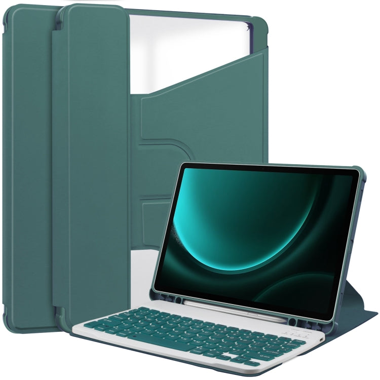 360 Rotation Transparent Smart Leather Case with Keyboard, For Samsung Galaxy Tab A11+, For Samsung Galaxy Tab S9 FE / S10 FE, For Samsung Galaxy Tab S9 FE+ / S10+, For Samsung Galaxy Tab A9+