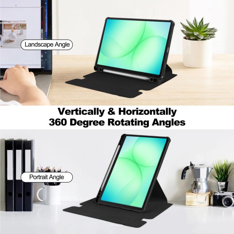 360 Rotation Transparent Smart Leather Case with Keyboard, For Samsung Galaxy Tab A11+, For Samsung Galaxy Tab S9 FE / S10 FE, For Samsung Galaxy Tab S9 FE+ / S10+, For Samsung Galaxy Tab A9+