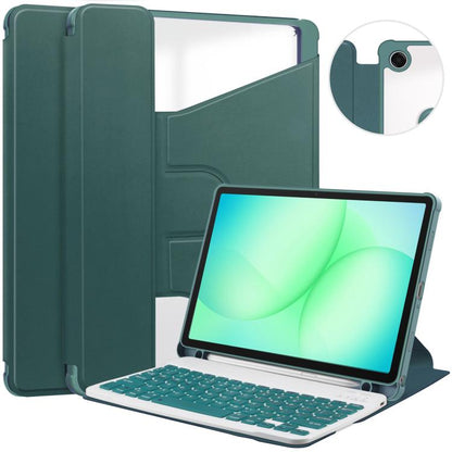 360 Rotation Transparent Smart Leather Case with Keyboard, For Samsung Galaxy Tab A11+, For Samsung Galaxy Tab S9 FE / S10 FE, For Samsung Galaxy Tab S9 FE+ / S10+, For Samsung Galaxy Tab A9+