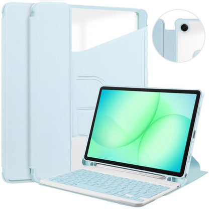 360 Rotation Transparent Smart Leather Case with Keyboard, For Samsung Galaxy Tab A11+, For Samsung Galaxy Tab S9 FE / S10 FE, For Samsung Galaxy Tab S9 FE+ / S10+, For Samsung Galaxy Tab A9+