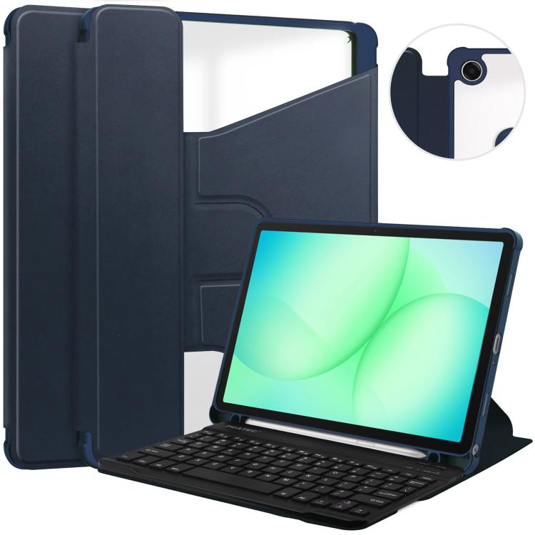 360 Rotation Transparent Smart Leather Case with Keyboard, For Samsung Galaxy Tab A11+, For Samsung Galaxy Tab S9 FE / S10 FE, For Samsung Galaxy Tab S9 FE+ / S10+, For Samsung Galaxy Tab A9+