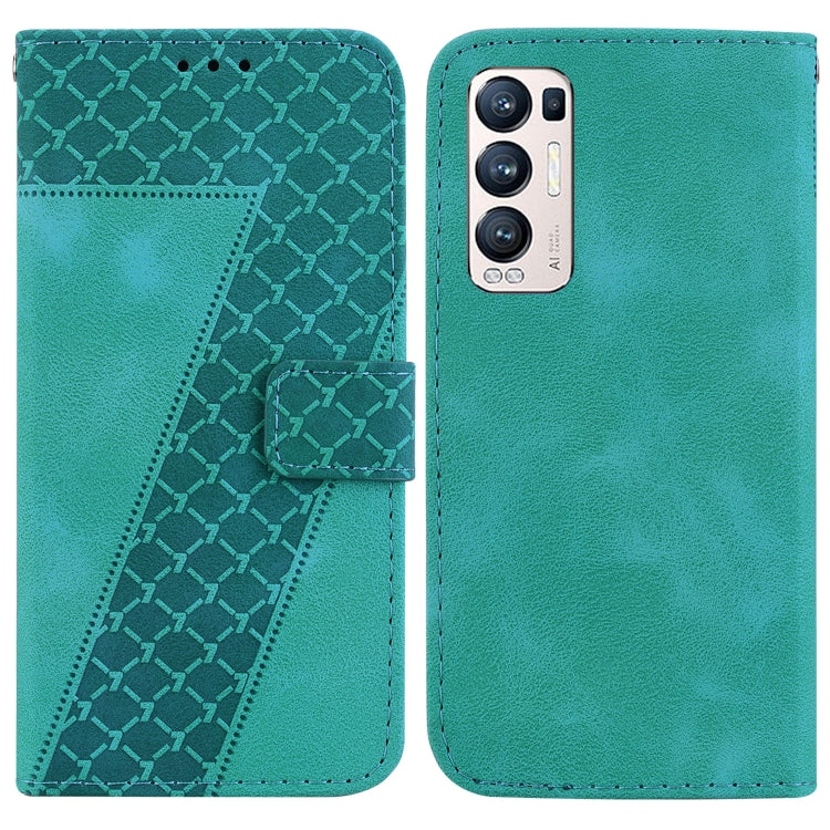 Seven-shaped Embossed Leather Phone Case, For OPPO A74 4G/F19 4G, For OPPO Find X3 Neo/Reno5 Pro+ 5G