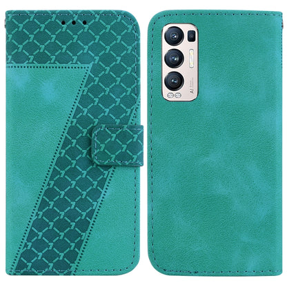 Seven-shaped Embossed Leather Phone Case, For OPPO A74 4G/F19 4G, For OPPO Find X3 Neo/Reno5 Pro+ 5G