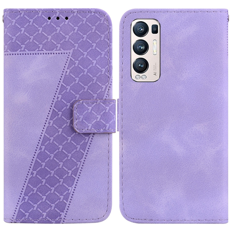 Seven-shaped Embossed Leather Phone Case, For OPPO A74 4G/F19 4G, For OPPO Find X3 Neo/Reno5 Pro+ 5G