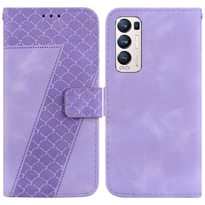 Seven-shaped Embossed Leather Phone Case, For OPPO A74 4G/F19 4G, For OPPO Find X3 Neo/Reno5 Pro+ 5G