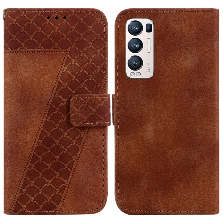 Seven-shaped Embossed Leather Phone Case, For OPPO A74 4G/F19 4G, For OPPO Find X3 Neo/Reno5 Pro+ 5G