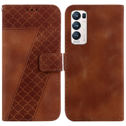 Seven-shaped Embossed Leather Phone Case, For OPPO A74 4G/F19 4G, For OPPO Find X3 Neo/Reno5 Pro+ 5G
