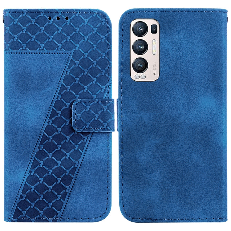 Seven-shaped Embossed Leather Phone Case, For OPPO A74 4G/F19 4G, For OPPO Find X3 Neo/Reno5 Pro+ 5G