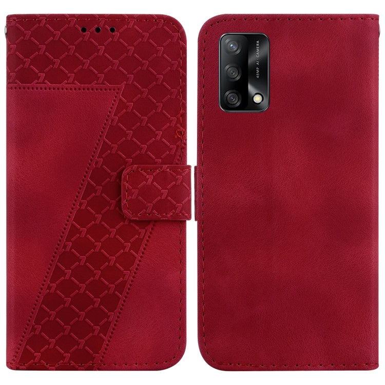 Seven-shaped Embossed Leather Phone Case, For OPPO A74 4G/F19 4G, For OPPO Find X3 Neo/Reno5 Pro+ 5G