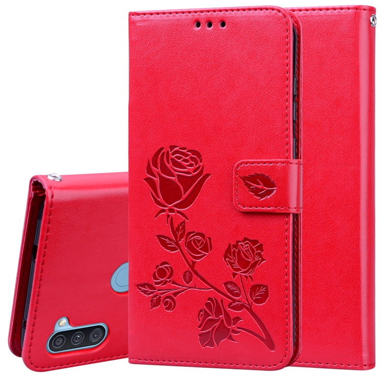 Rose Embossed Horizontal Flip PU Leather Case with Holder & Card Slots & Wallet, For Samsung Galaxy A11, For Samsung Galaxy A31, For Samsung Galaxy A41, For Samsung Galaxy M30s / M21