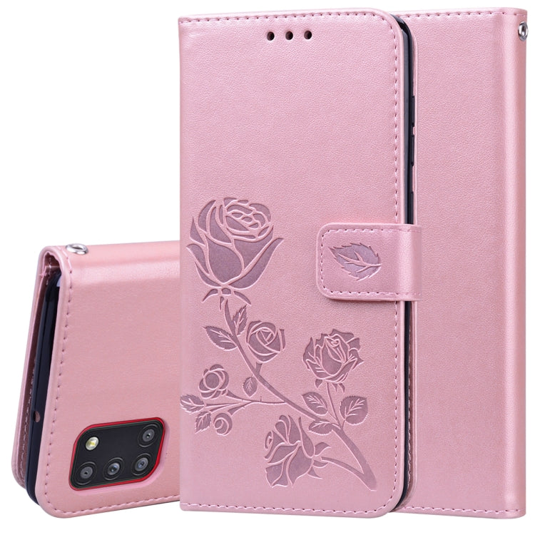 Rose Embossed Horizontal Flip PU Leather Case with Holder & Card Slots & Wallet, For Samsung Galaxy A11, For Samsung Galaxy A31, For Samsung Galaxy A41, For Samsung Galaxy M30s / M21