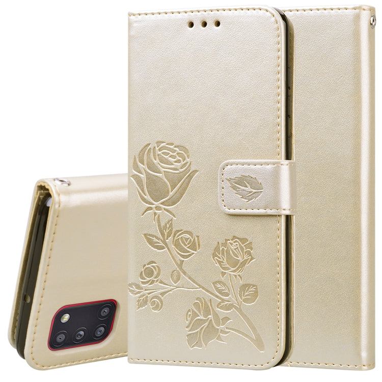 Rose Embossed Horizontal Flip PU Leather Case with Holder & Card Slots & Wallet, For Samsung Galaxy A11, For Samsung Galaxy A31, For Samsung Galaxy A41, For Samsung Galaxy M30s / M21
