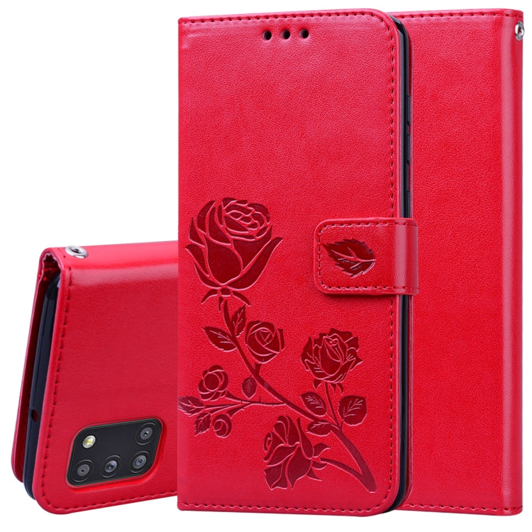 Rose Embossed Horizontal Flip PU Leather Case with Holder & Card Slots & Wallet, For Samsung Galaxy A11, For Samsung Galaxy A31, For Samsung Galaxy A41, For Samsung Galaxy M30s / M21