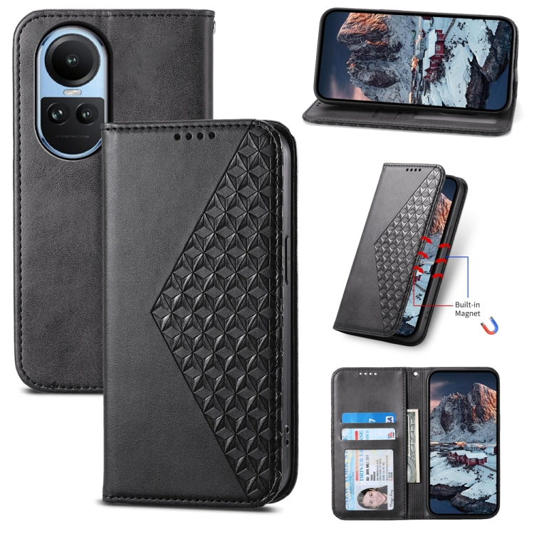 Cubic Grid Calf Texture Magnetic Leather Phone Case, For OPPO A58 4G, For OPPO Reno10 Global / Reno10 Pro Global, For OPPO A79 5G