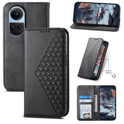 Cubic Grid Calf Texture Magnetic Leather Phone Case, For OPPO A58 4G, For OPPO Reno10 Global / Reno10 Pro Global, For OPPO A79 5G
