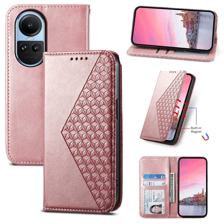 Cubic Grid Calf Texture Magnetic Leather Phone Case, For OPPO A58 4G, For OPPO Reno10 Global / Reno10 Pro Global, For OPPO A79 5G