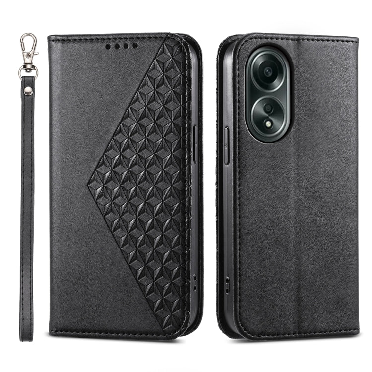 Cubic Grid Calf Texture Magnetic Leather Phone Case, For OPPO A58 4G, For OPPO Reno10 Global / Reno10 Pro Global, For OPPO A79 5G