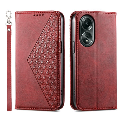 Cubic Grid Calf Texture Magnetic Leather Phone Case, For OPPO A58 4G, For OPPO Reno10 Global / Reno10 Pro Global, For OPPO A79 5G