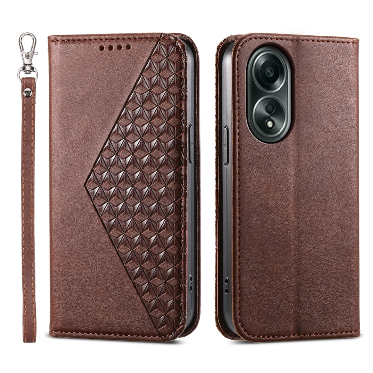 Cubic Grid Calf Texture Magnetic Leather Phone Case, For OPPO A58 4G, For OPPO Reno10 Global / Reno10 Pro Global, For OPPO A79 5G
