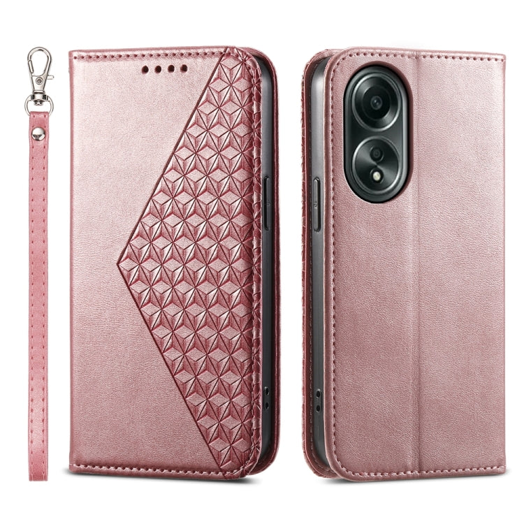 Cubic Grid Calf Texture Magnetic Leather Phone Case, For OPPO A58 4G, For OPPO Reno10 Global / Reno10 Pro Global, For OPPO A79 5G