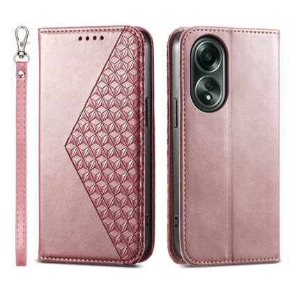 Cubic Grid Calf Texture Magnetic Leather Phone Case, For OPPO A58 4G, For OPPO Reno10 Global / Reno10 Pro Global, For OPPO A79 5G