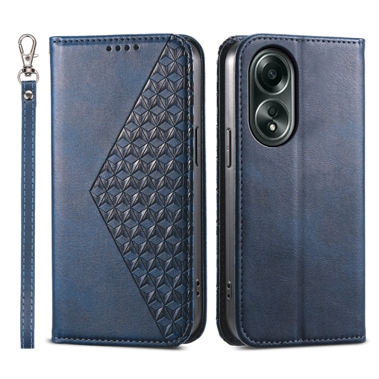 Cubic Grid Calf Texture Magnetic Leather Phone Case, For OPPO A58 4G, For OPPO Reno10 Global / Reno10 Pro Global, For OPPO A79 5G