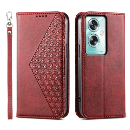 Cubic Grid Calf Texture Magnetic Leather Phone Case, For OPPO A58 4G, For OPPO Reno10 Global / Reno10 Pro Global, For OPPO A79 5G