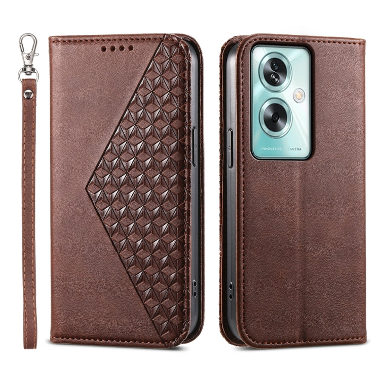 Cubic Grid Calf Texture Magnetic Leather Phone Case, For OPPO A58 4G, For OPPO Reno10 Global / Reno10 Pro Global, For OPPO A79 5G
