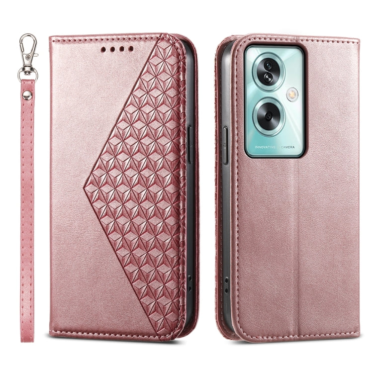 Cubic Grid Calf Texture Magnetic Leather Phone Case, For OPPO A58 4G, For OPPO Reno10 Global / Reno10 Pro Global, For OPPO A79 5G