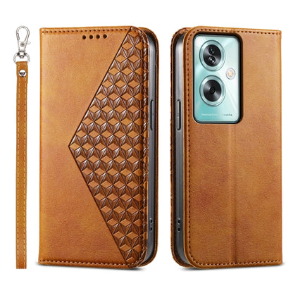 Cubic Grid Calf Texture Magnetic Leather Phone Case, For OPPO A58 4G, For OPPO Reno10 Global / Reno10 Pro Global, For OPPO A79 5G