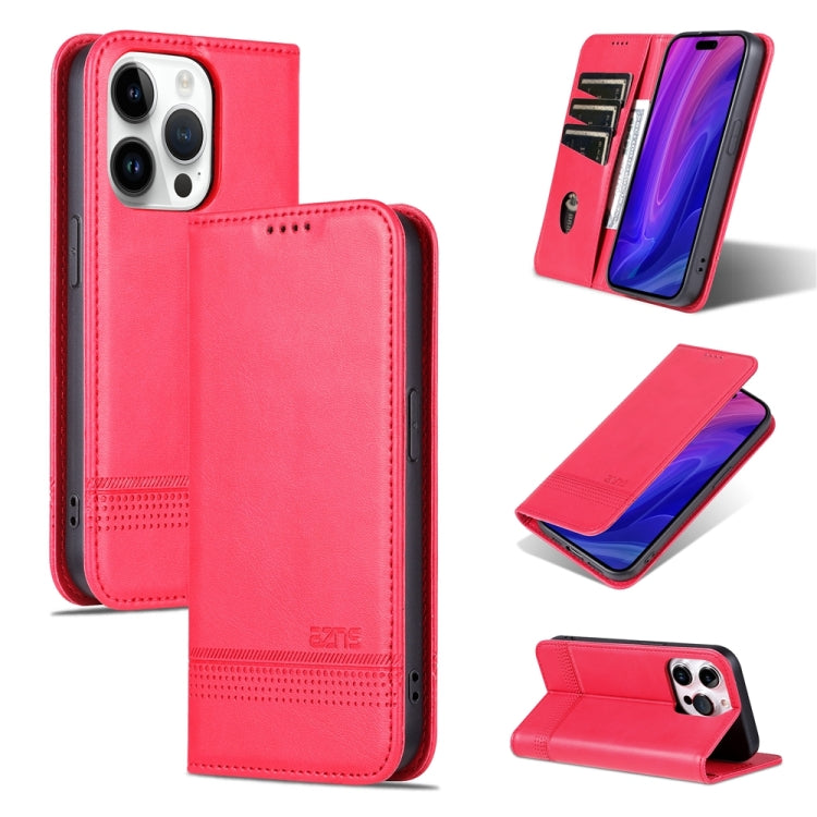 AZNS Magnetic Calf Texture Flip Leather Phone Case, For iPhone 16, For iPhone 15 Pro Max, For iPhone 15 Pro