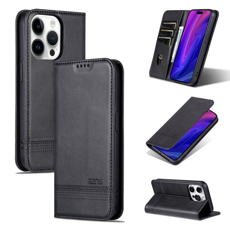 AZNS Magnetic Calf Texture Flip Leather Phone Case, For iPhone 16e, For iPhone 16 Pro Max, For iPhone 16 Pro, For iPhone 16 Plus