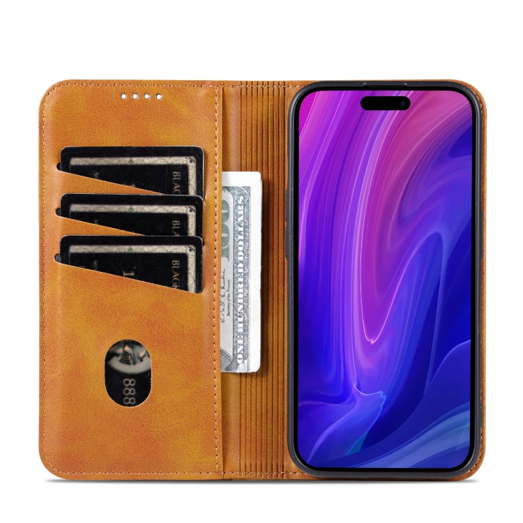 AZNS Magnetic Calf Texture Flip Leather Phone Case, For iPhone 16 Pro, For iPhone 16 Plus, For iPhone 16, For iPhone 15 Pro Max