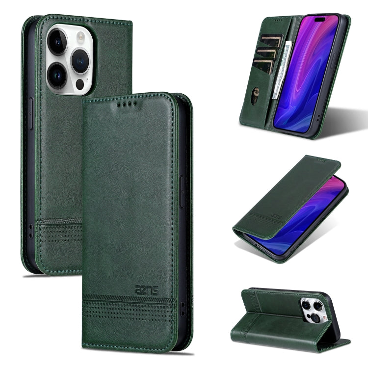AZNS Magnetic Calf Texture Flip Leather Phone Case, For iPhone 16 Pro, For iPhone 16 Plus, For iPhone 16, For iPhone 15 Pro Max