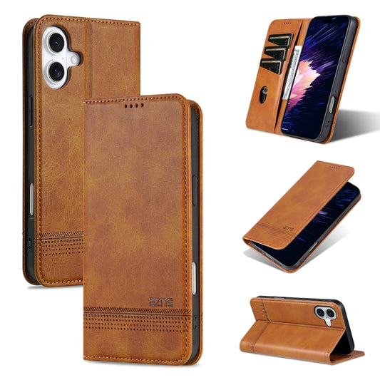 AZNS Magnetic Calf Texture Flip Leather Phone Case, For iPhone 16, For iPhone 15 Pro Max, For iPhone 15 Pro