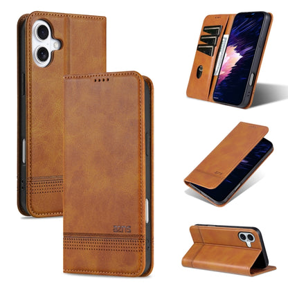 AZNS Magnetic Calf Texture Flip Leather Phone Case, For iPhone 16 Pro, For iPhone 16 Plus, For iPhone 16, For iPhone 15 Pro Max