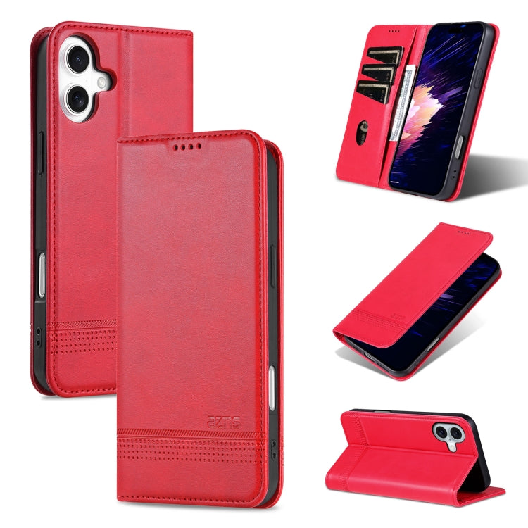 AZNS Magnetic Calf Texture Flip Leather Phone Case, For iPhone 16, For iPhone 15 Pro Max, For iPhone 15 Pro