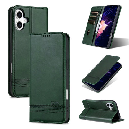 AZNS Magnetic Calf Texture Flip Leather Phone Case, For iPhone 16 Pro, For iPhone 16 Plus, For iPhone 16, For iPhone 15 Pro Max