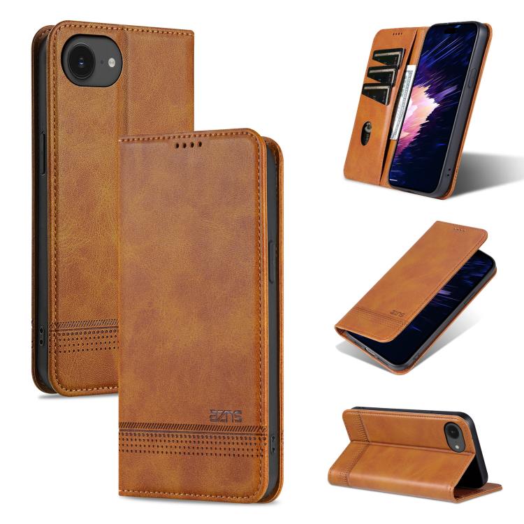 AZNS Magnetic Calf Texture Flip Leather Phone Case, For iPhone 16e, For iPhone 16 Pro Max, For iPhone 16 Pro, For iPhone 16 Plus