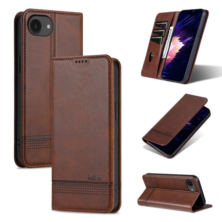 AZNS Magnetic Calf Texture Flip Leather Phone Case, For iPhone 16e, For iPhone 16 Pro Max, For iPhone 16 Pro, For iPhone 16 Plus