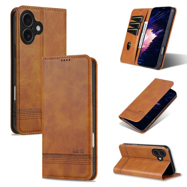 AZNS Magnetic Calf Texture Flip Leather Phone Case, For iPhone 17e / 16e, For iPhone 17 Pro Max, For iPhone 17 Pro, For iPhone 17