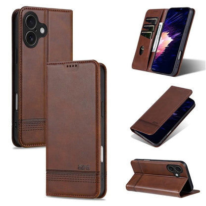 AZNS Magnetic Calf Texture Flip Leather Phone Case, For iPhone 17 Pro, For iPhone 17, For iPhone Air, For iPhone 16 Pro Max