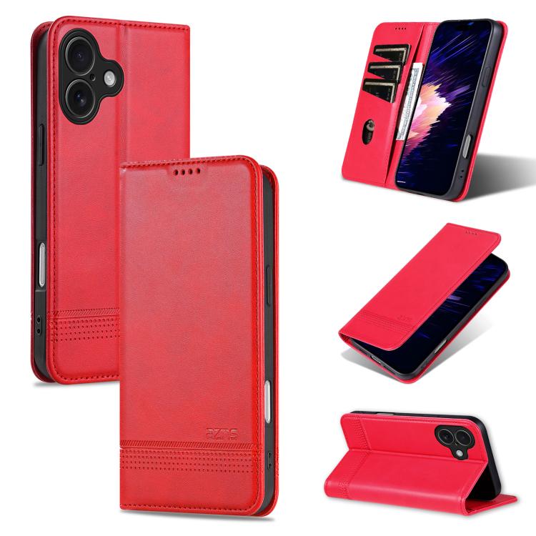 AZNS Magnetic Calf Texture Flip Leather Phone Case, For iPhone 17 Pro, For iPhone 17, For iPhone Air, For iPhone 16 Pro Max