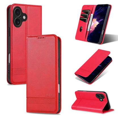 AZNS Magnetic Calf Texture Flip Leather Phone Case, For iPhone 17 Pro, For iPhone 17, For iPhone Air, For iPhone 16 Pro Max