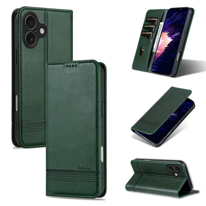 AZNS Magnetic Calf Texture Flip Leather Phone Case, For iPhone 17 Pro, For iPhone 17, For iPhone Air, For iPhone 16 Pro Max