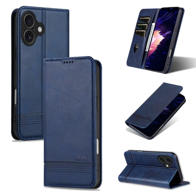 AZNS Magnetic Calf Texture Flip Leather Phone Case, For iPhone 17 Pro, For iPhone 17, For iPhone Air, For iPhone 16 Pro Max