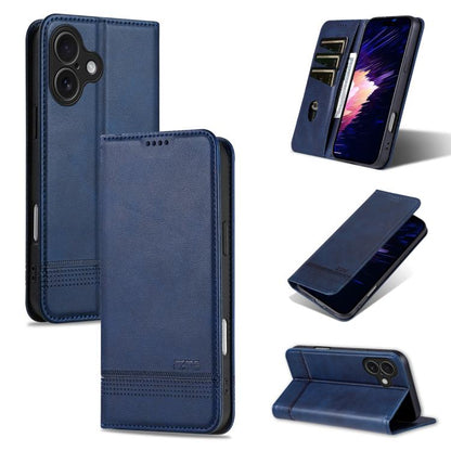 AZNS Magnetic Calf Texture Flip Leather Phone Case, For iPhone 17 Pro, For iPhone 17, For iPhone Air, For iPhone 16 Pro Max